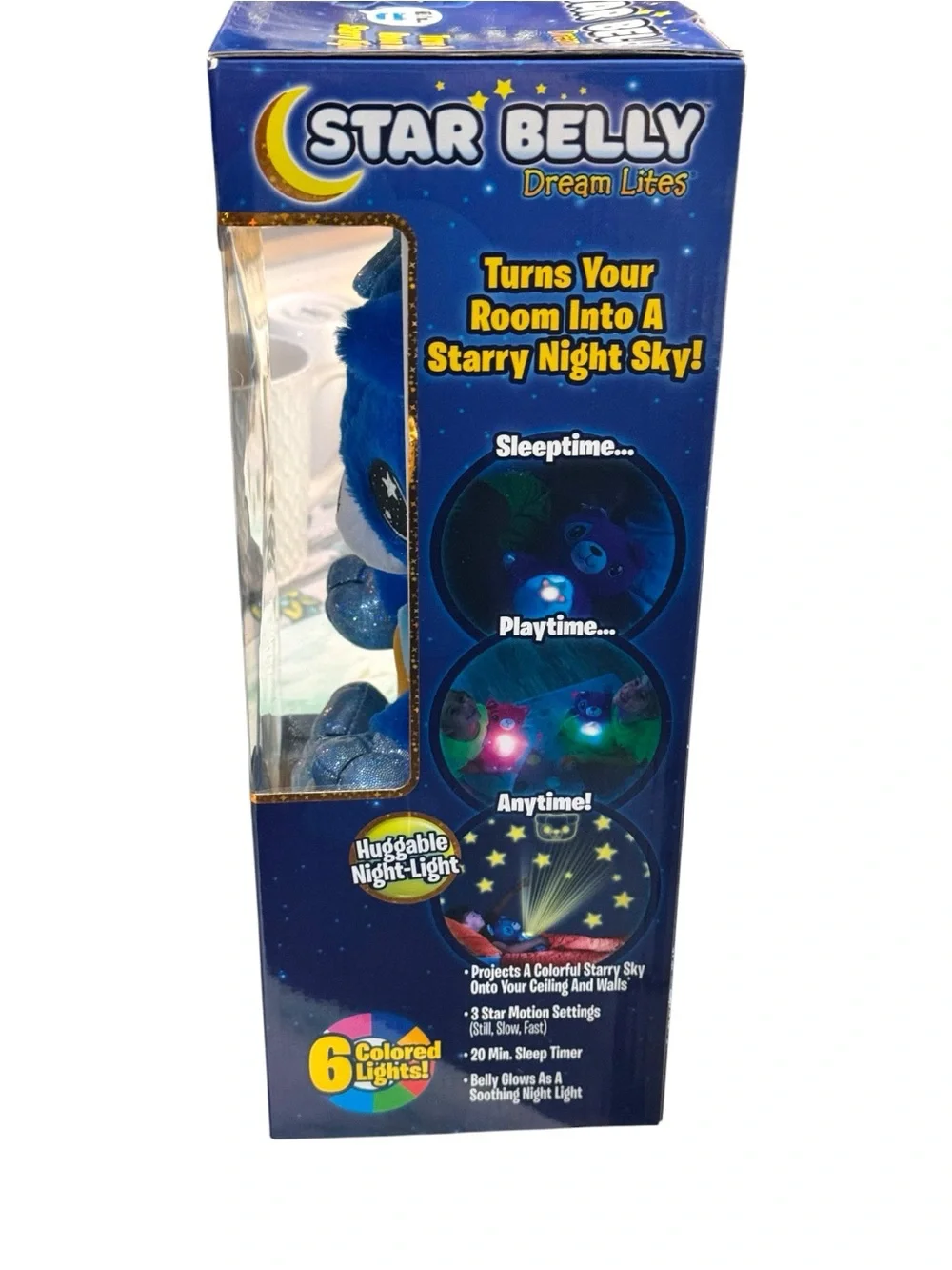 Ontel Star Belly Dream Lites Stuffed Animal Night Light, Cuddly Blue Puppy NWT